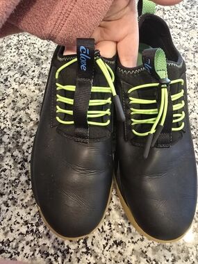 Cloves NURSE SHOES Black with Lime Green/Blue Accents SIZE 8